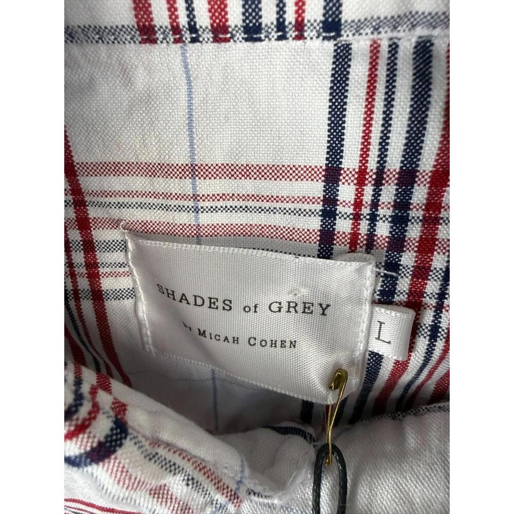 NWT Shades Of Gray By Micah Cohen Red White Black Plaid Button Down Large - Picture 3 of 7